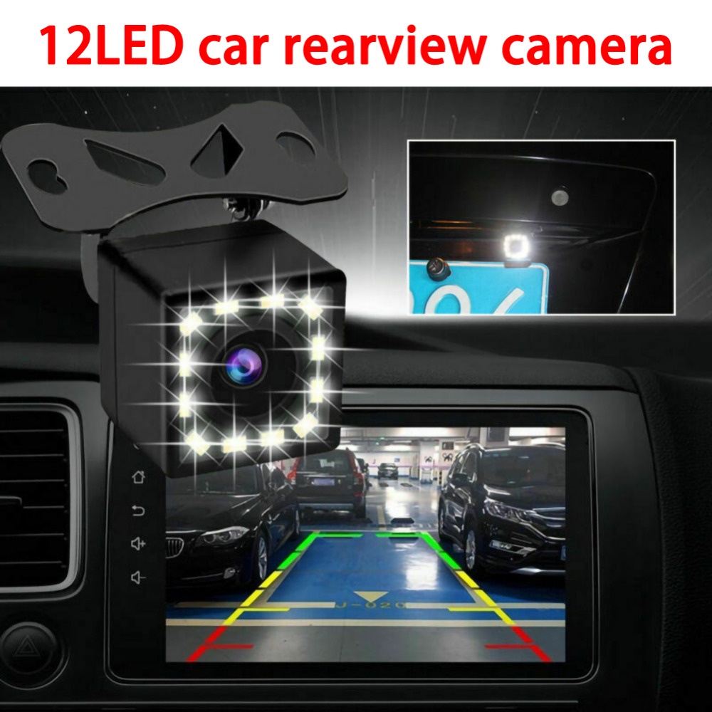 (Stok, Dikirim Dari Jakarta) Kamera Mundur 12LED Tempat Parkir Universal Kamera Mundur dengan Kamera Belakang Mobil LEDKamera mundur mobil 8LED universal 4LED Car Rearview Camera Nightvision Kamera mundur parkir Mobil Camera ccd universal Led