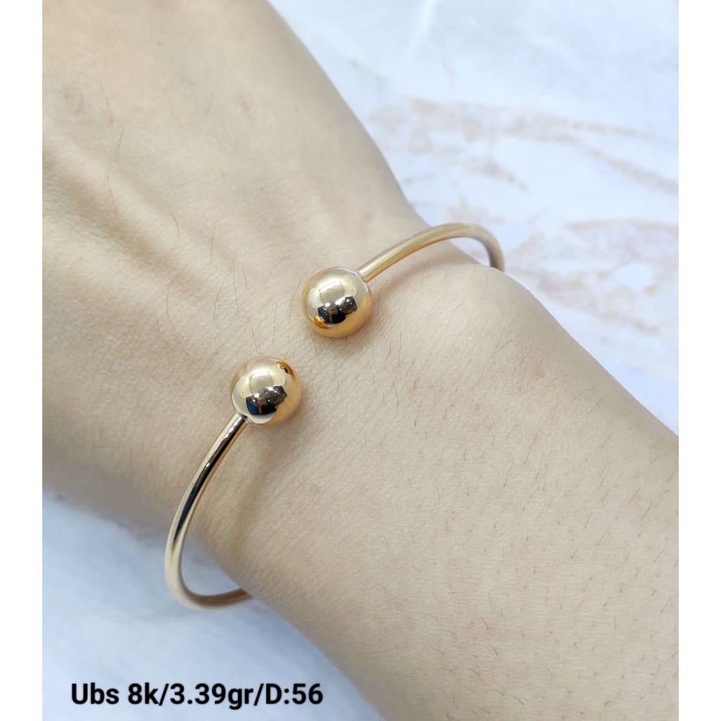 Gelang motif bola tinju polos kadar 375 ringan