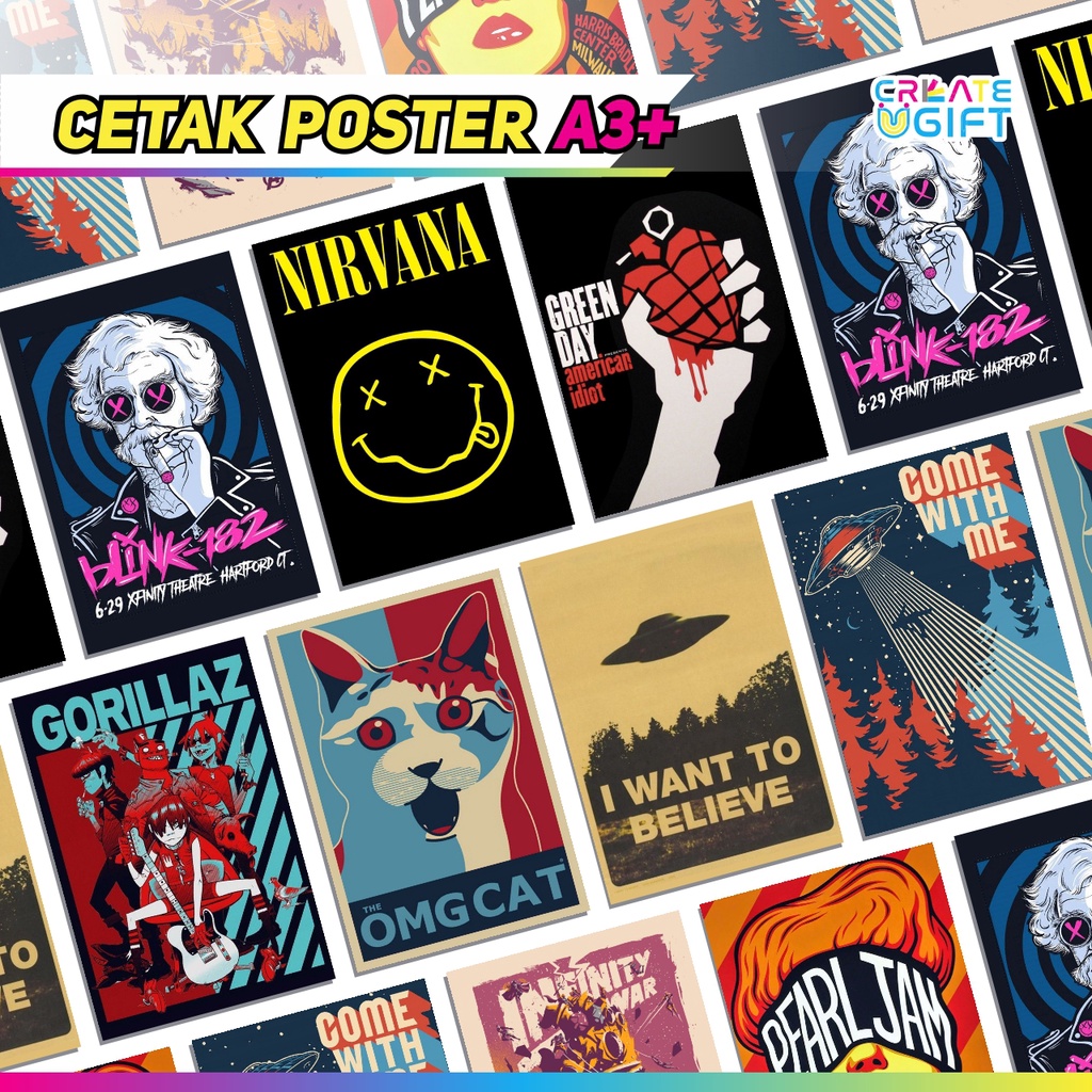 CETAK POSTER A3+ CUSTOM BAHAN ART CARTOON ATAU ART PAPER