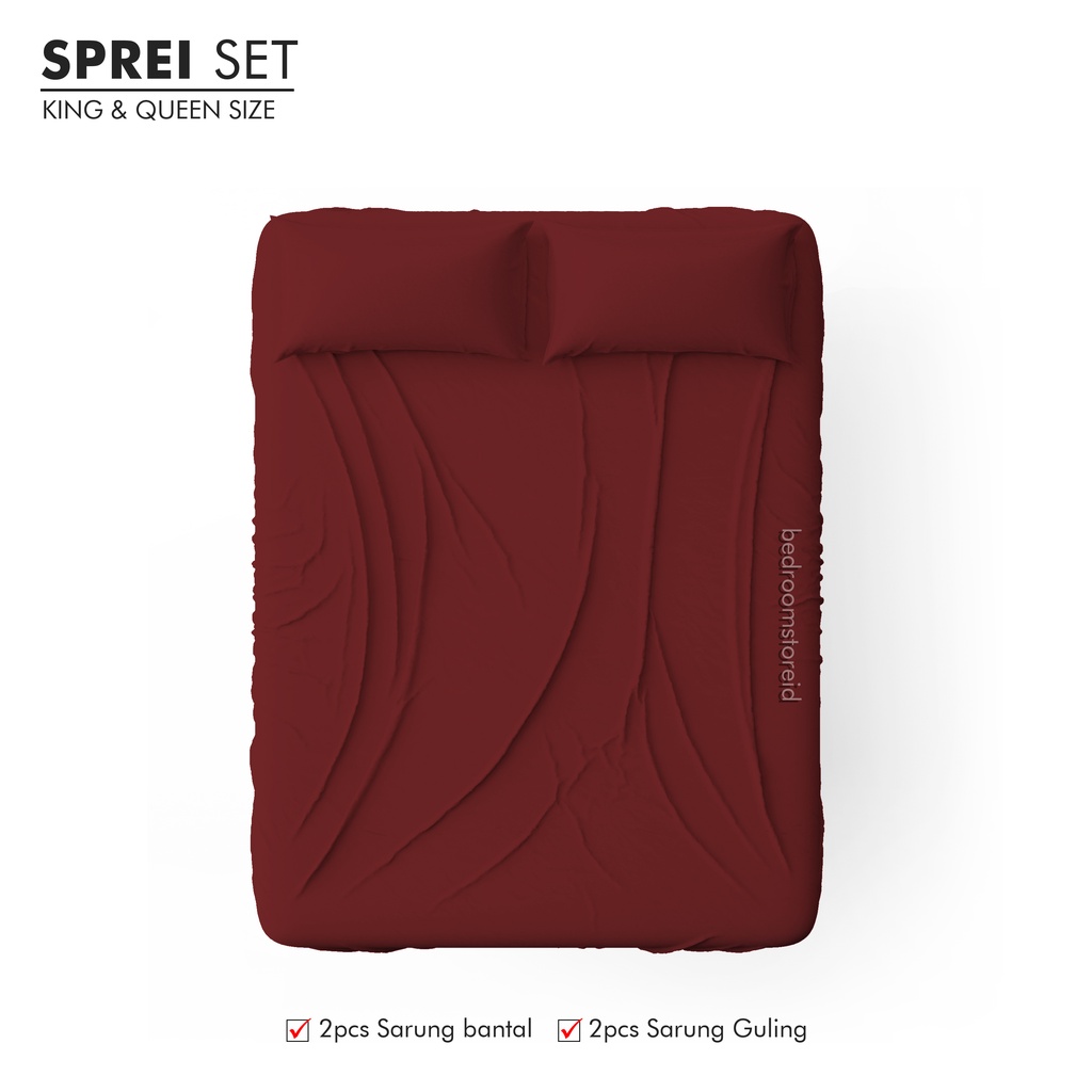 SPREI AESTHETIC POLOS MARUN ALA KOREA SUDAH TERMASUK SARBAN SARGUL