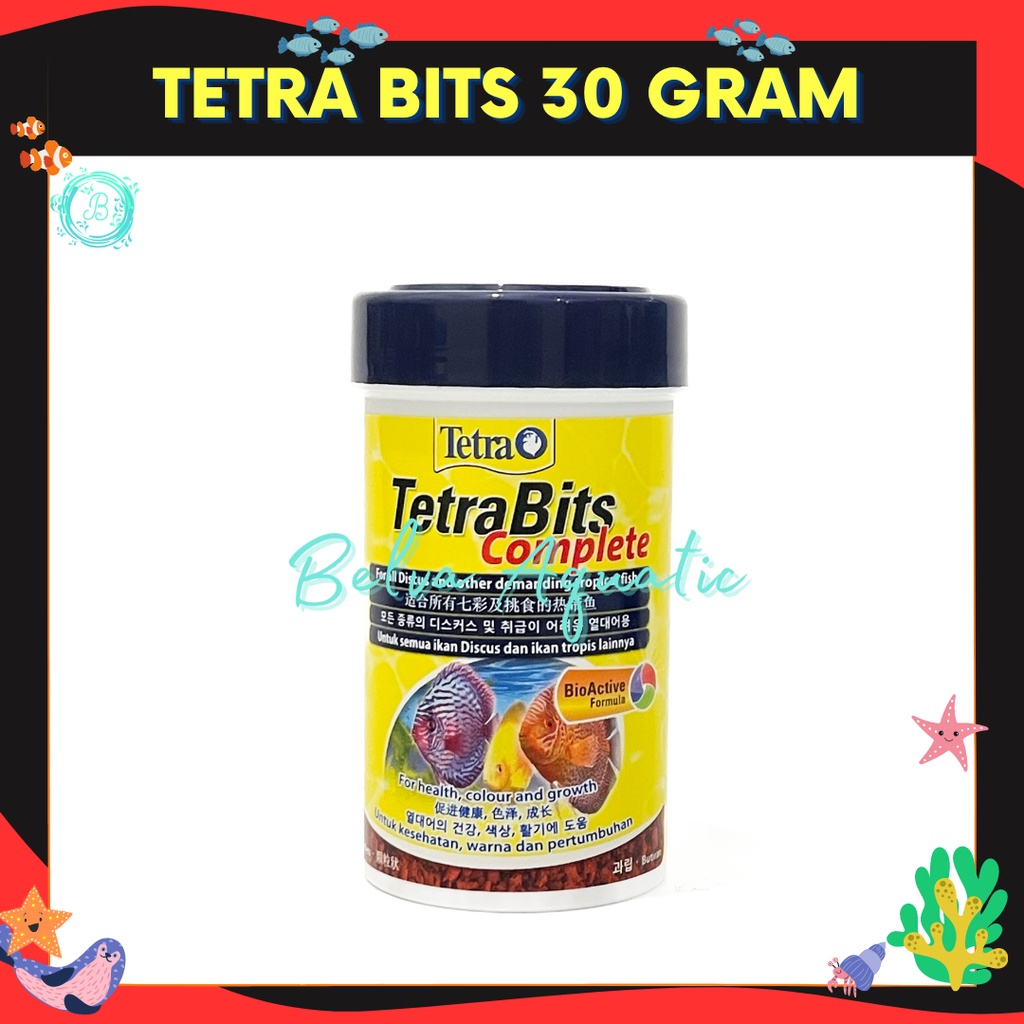 Tetra Bits 30 Gram Pakan Pertumbuhan Warna Kesehatan Ikan Hias Discus Tropis TetraBits Complete 30g Granules Butiran