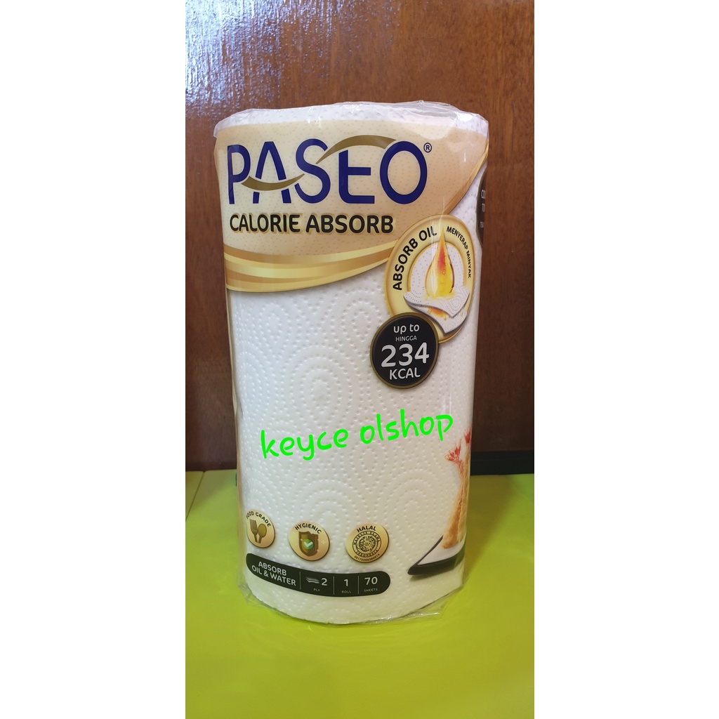 Tissue/tisue/tisu Paseo Calorie Absorb 1 roll 70 sheets x 2ply