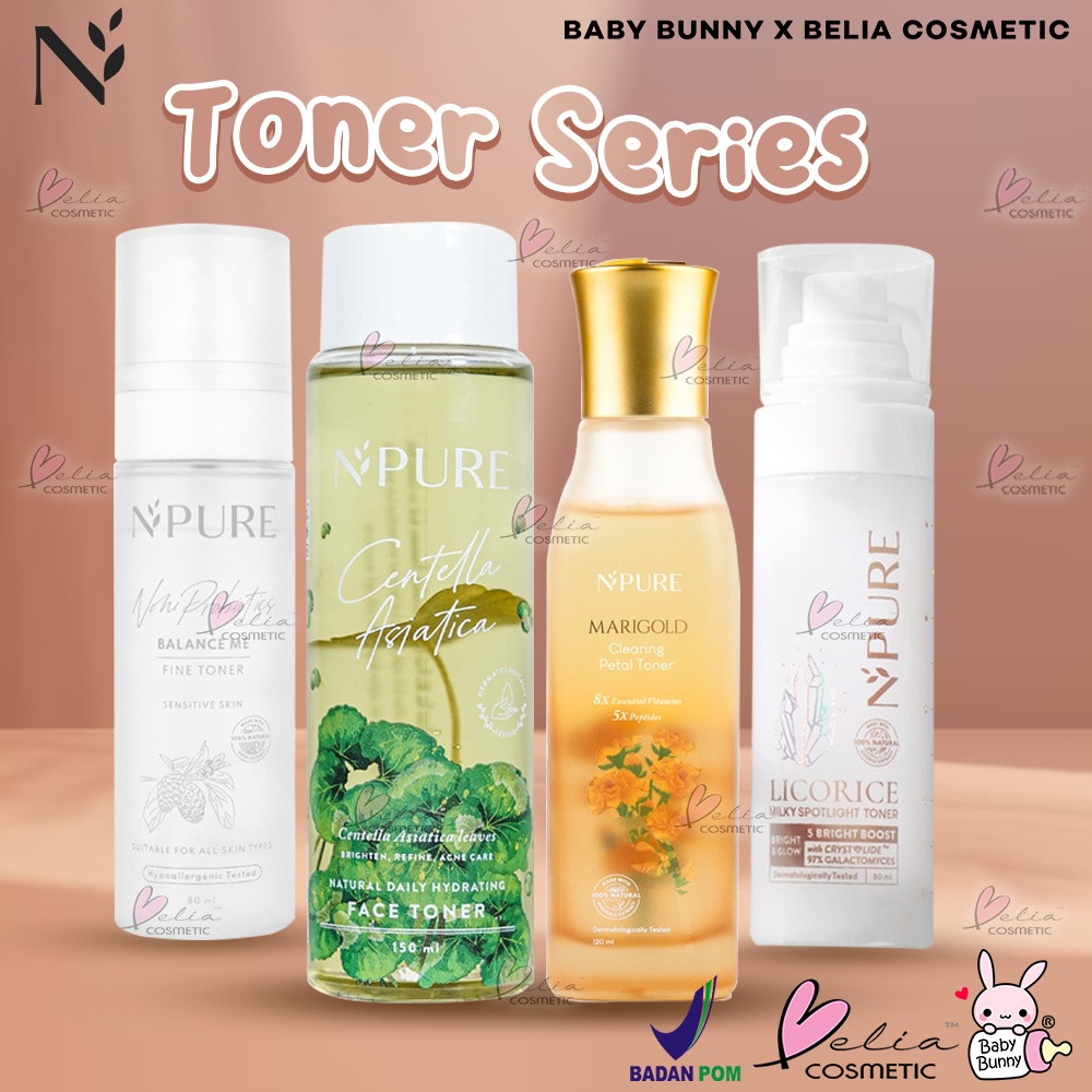 ❤ BELIA ❤ NPURE Toner Series | Noni Probiotics | Centella Asiatica | Licorice Milky Spotlight | Marigold Clearing Petal | N'PURE | BPOM