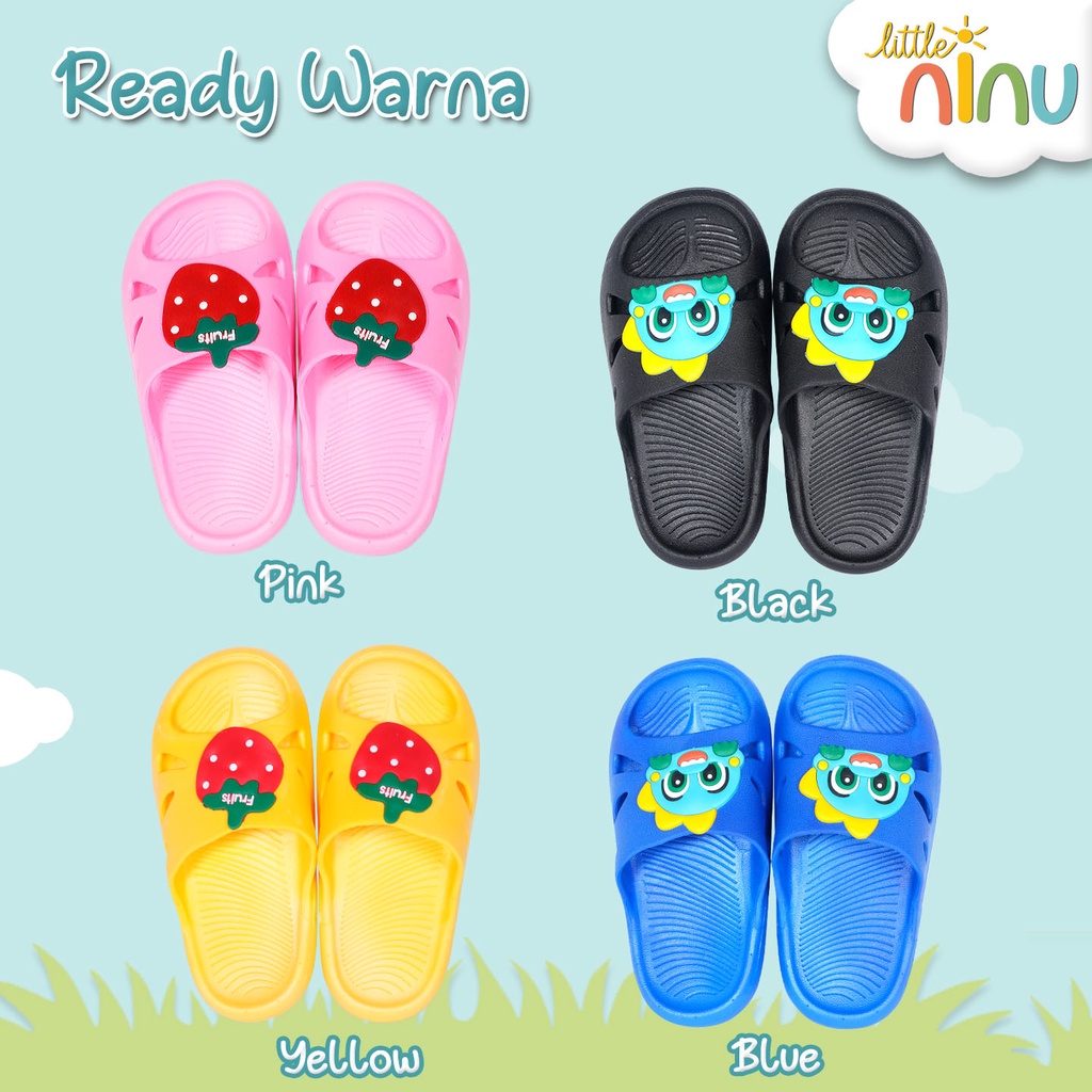 LITTLE NINU Sandal Jelly Anak Slip On Slipper Karakter Kartun