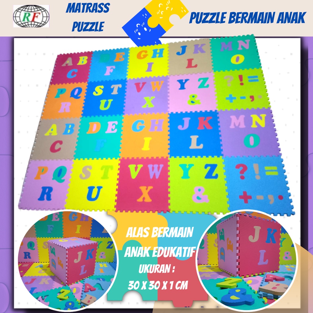 Matrass puzzle lantai Karpet Puzzle 30x30x1cm Alas Matrass Edukatif ABJAD