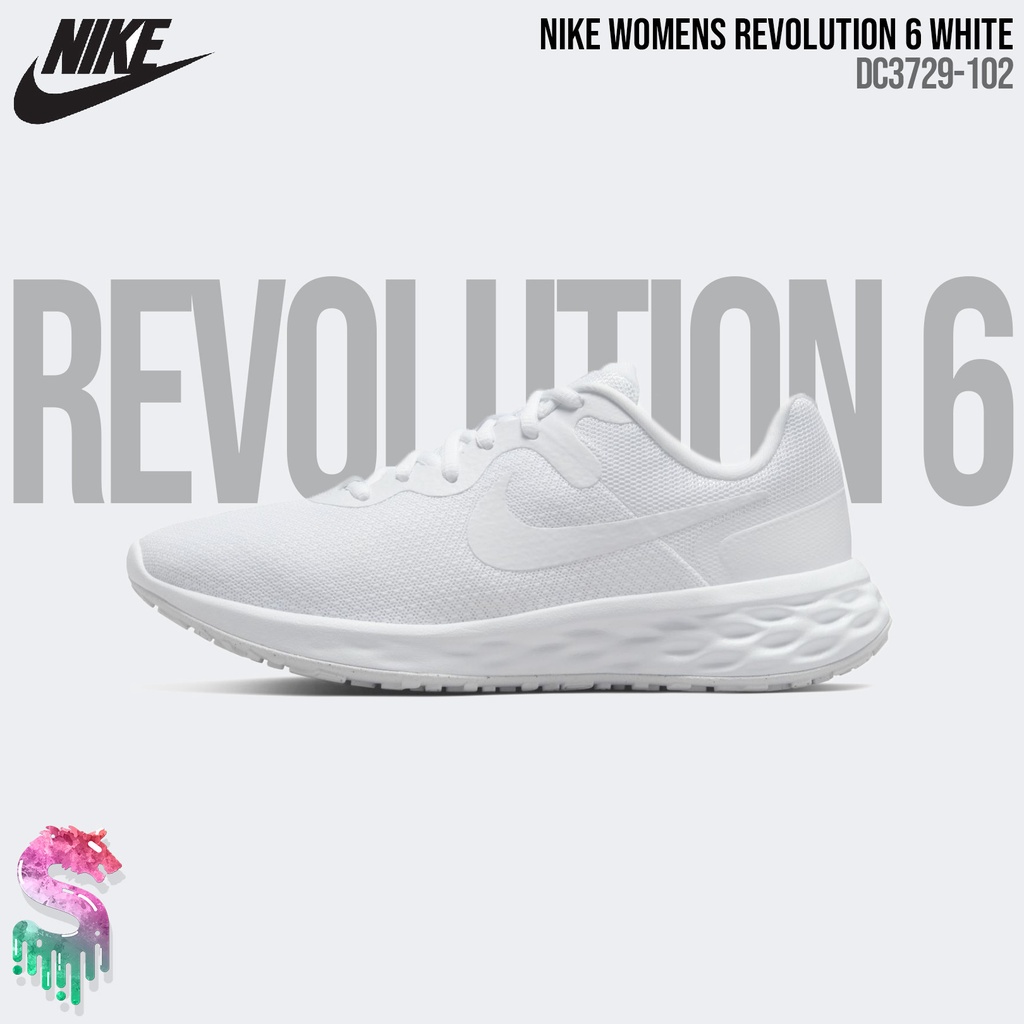 Nike Revolution 6 [DC3729-102] White Womens Original BNIB - Sepatu Lari Wanita
