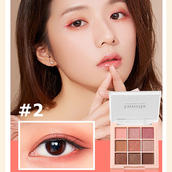 LAMEILA New Eyeshadow Pallete 9 Colors LA209 Free Kuas / Waterproof Korean Eye Shadow / TS-58