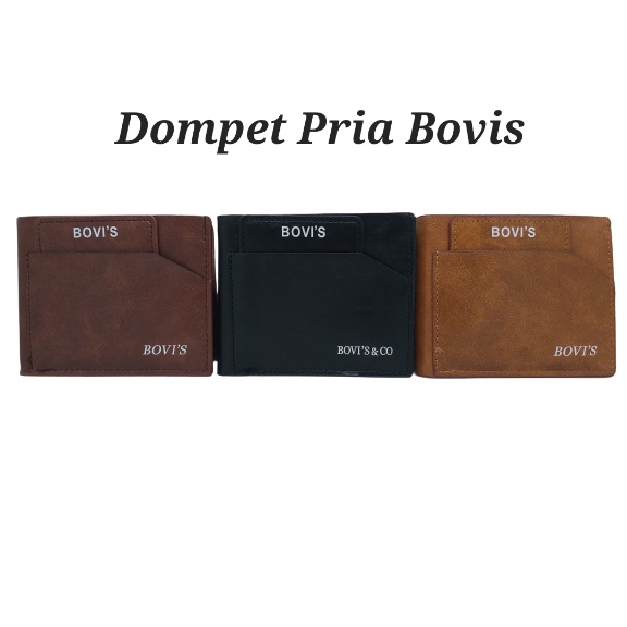 Dompet Pria Dewasa Import Terbaru Model Kantong Depan Logo Bovis Bahan Kulit Sintetis Harga Murah