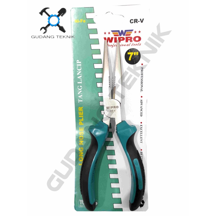 Tang Lancip Tangan 5&quot; 6&quot; 7&quot; 8&quot; WIPRO / Long Nose Pliers Tang Jepit Lancip 5 6 7 8 Inch Gagang Karet WIPRO