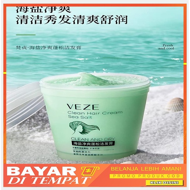 Veze Clear Hair Cream Sea Salt Krim Rambut Garam Laut Bersih Dan Kering 250gram