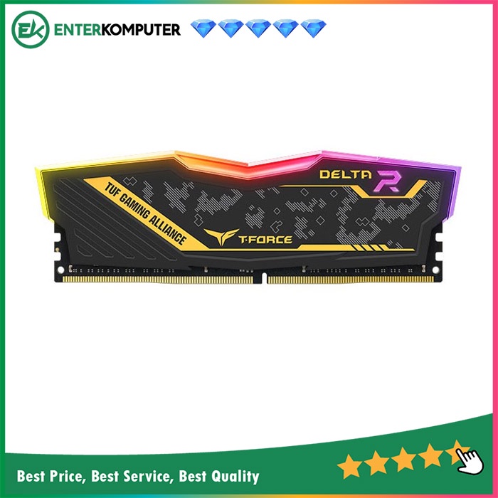 Memoryram Team Delta TUF DDR4 RGB PC25600 3200Mhz Dual Channel 16GB (2x8GB) - Black Heatspreader