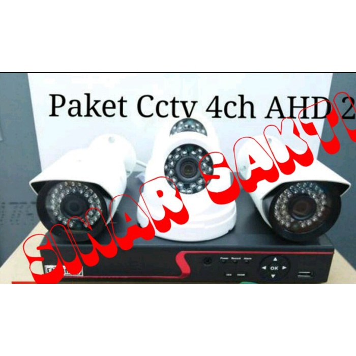 Paket Cctv Ahd 2 Mega Pixel ( 4 Channel ) Komplit Tinggal Pasang
