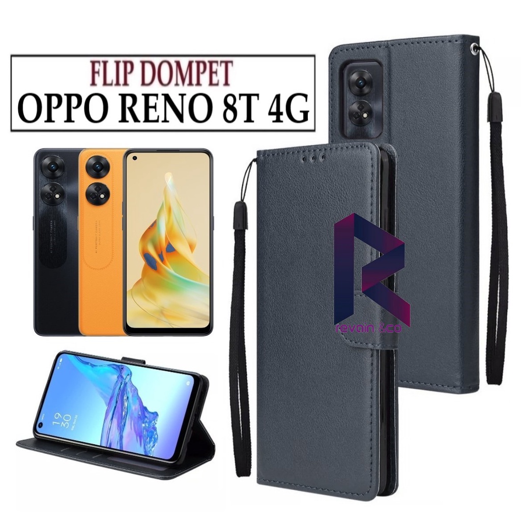 FLIP COVER OPPO RENO 8T 4G FLIP WALLET LEATHER KULIT PREMIUM SARUNG BUKA TUTUP KESING HP FLIP CASE OPPO RENO 8T 4G