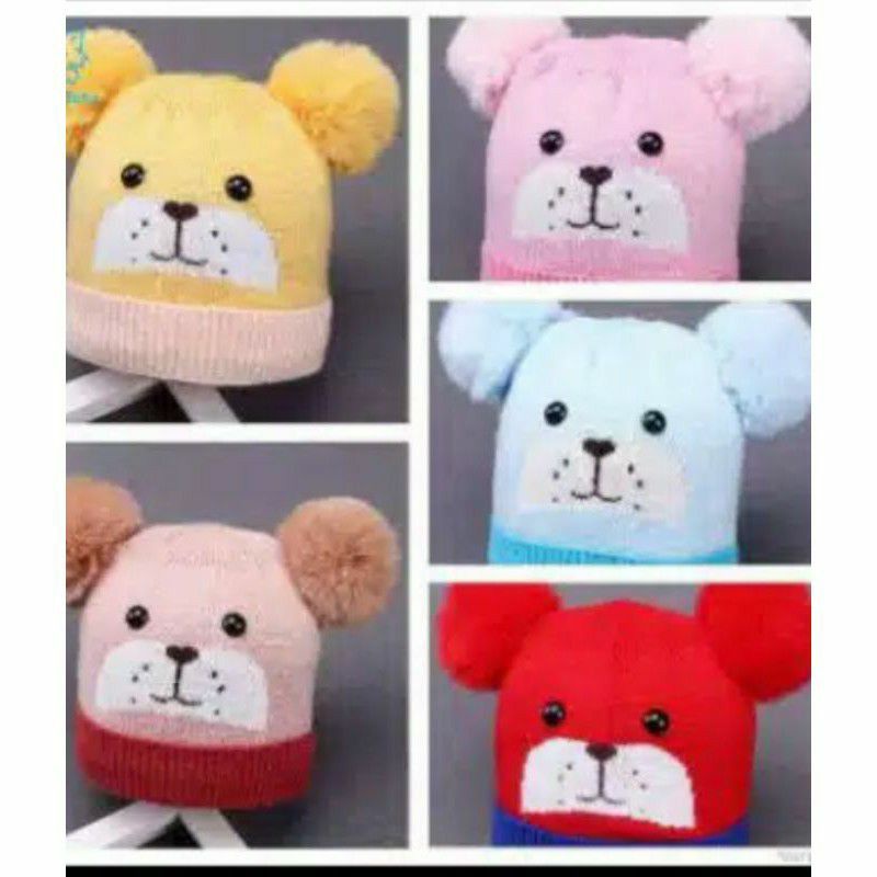 Topi Rajut Anak / Topi Pom Pom Rajut Anak