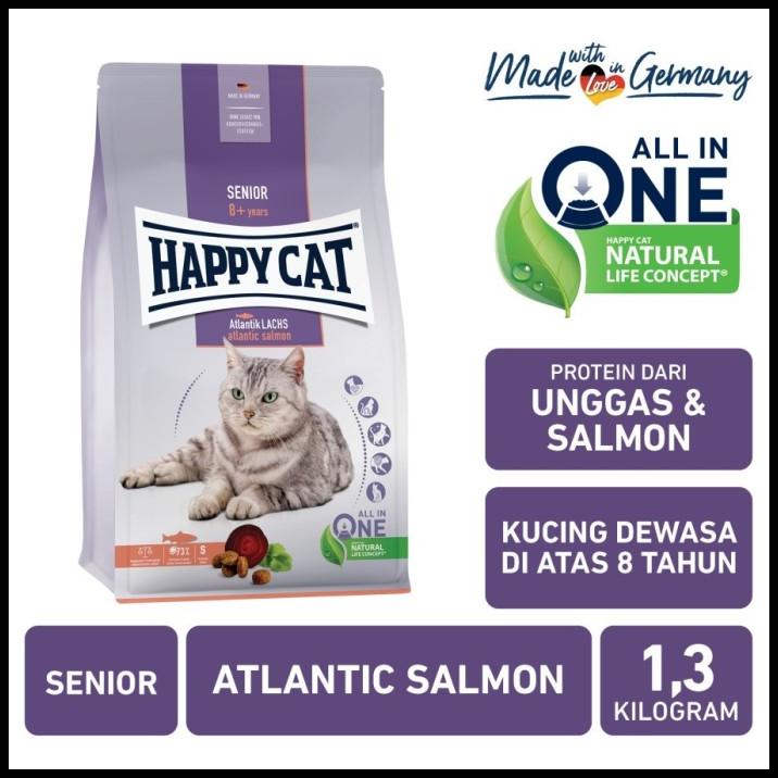 Happy Cat Senior 8+ With Atlantic Salmon 1.3Kg - Promo