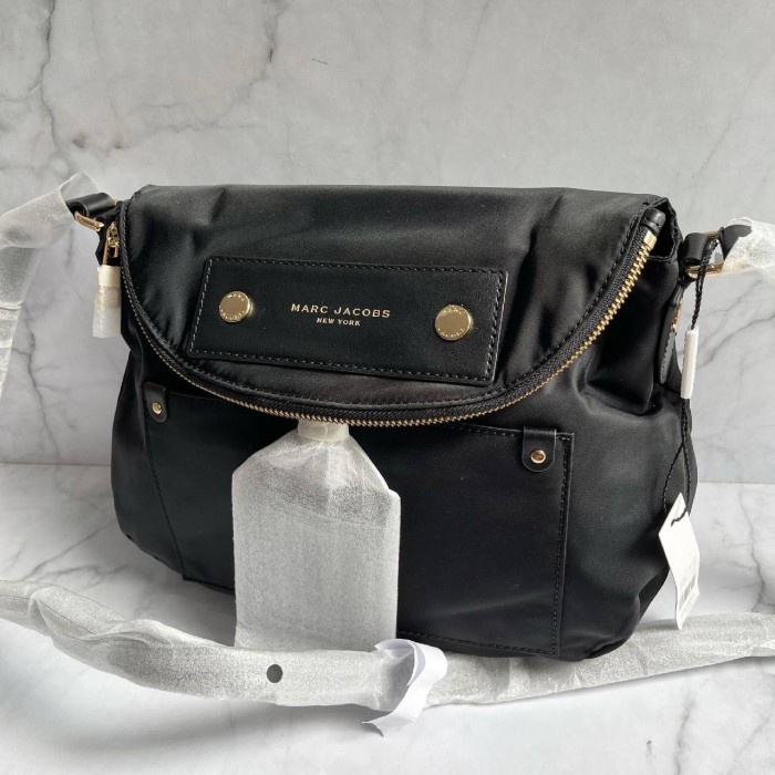 Terlaris Tas Mj Natasha Preppy Nylon Black Sz 32X27 Authentic Asli Original