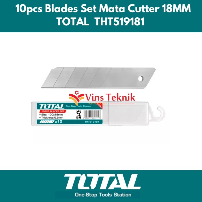 

ARS04 ISI CUTTER 18MM TOTAL THT519181 10pcs Blades Set Mata Cutter