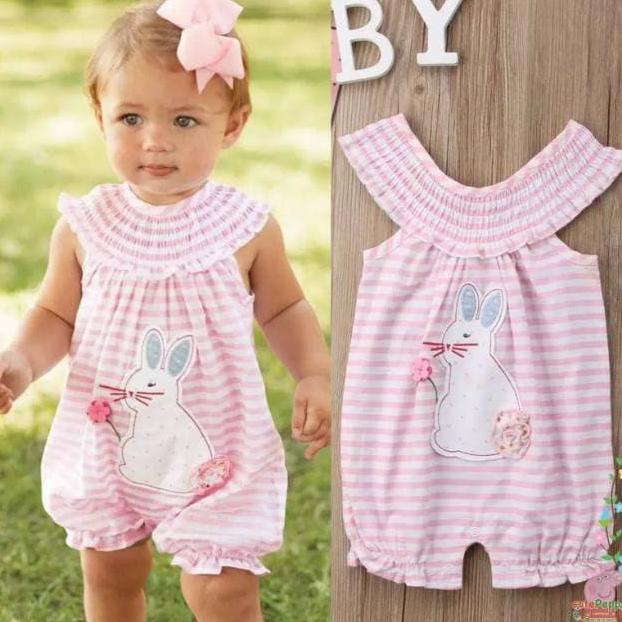 Romper kelinci rabbit kostum baju bayi bunny bordir import