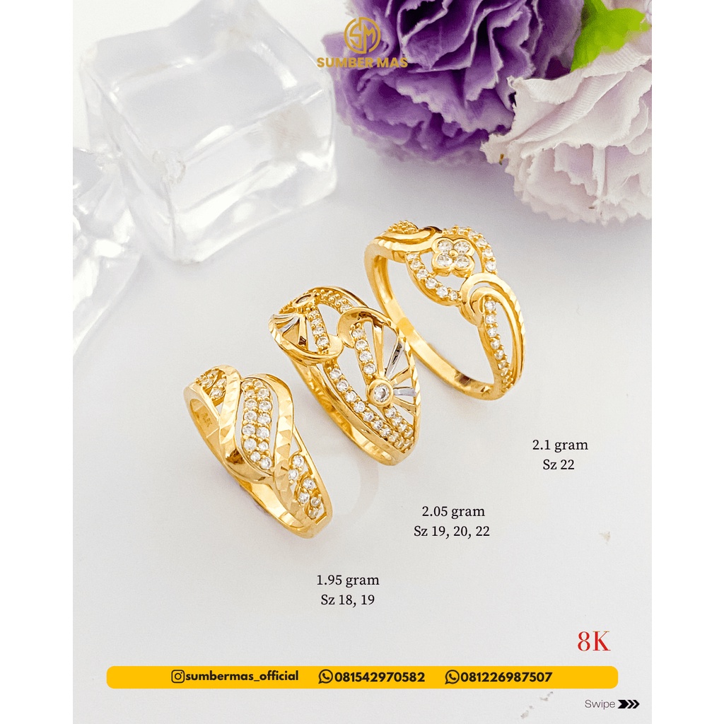 YELLOW GOLD RINGS 8K - SUMBER MAS