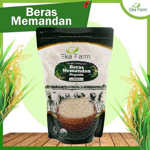 

Beras Memandan Organik EKA FARM kemasan vacum 1 Kg