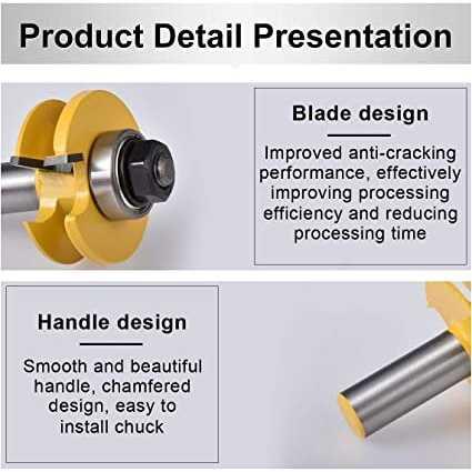 Mata Profil Kayu Tongue and Groove Shank Milling Cutter 12 mm 2PCS - YTG - Yellow