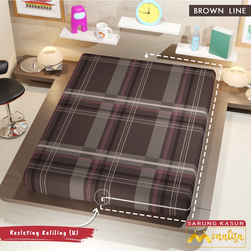 SS SARUNG KASUR BUSA MONALISA 140 140X200X15 Tinggi 15 cm SPREI RETSLETING Emboss Polos MOTIF Part A