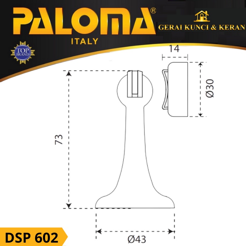 DOOR STOPPER PALOMA DSP 602 PENAHAN PINTU MAGNET STOP SN