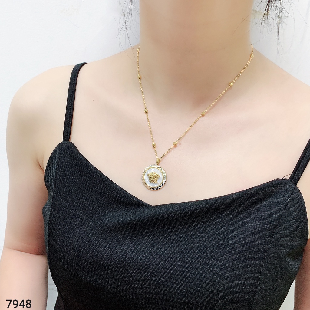 Kalung Titanium Mata Warna Warni Perhiasan Wanita Jewelry 7948