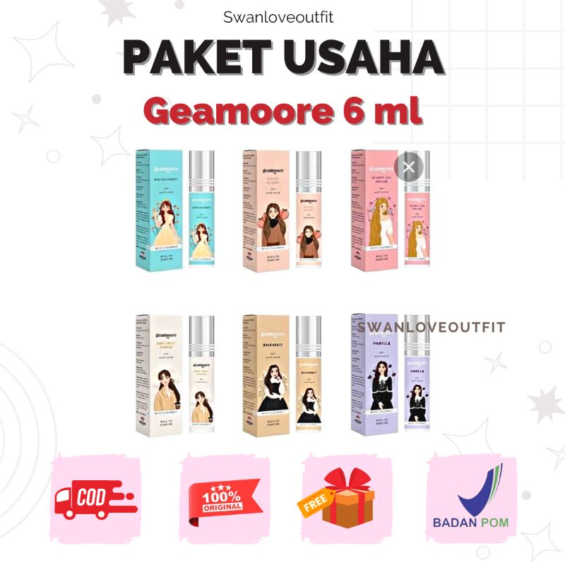 PAKET USAHA 12 PCS | Parfum Geamore 6ml Ready | Mix Varian