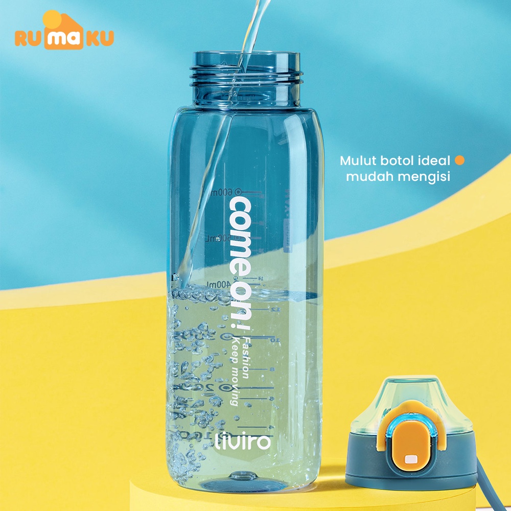 Rumaku Botol Minum Pop Cap Lock Botol Anak Sport Cup 550 ml Botol Air Anak Imut