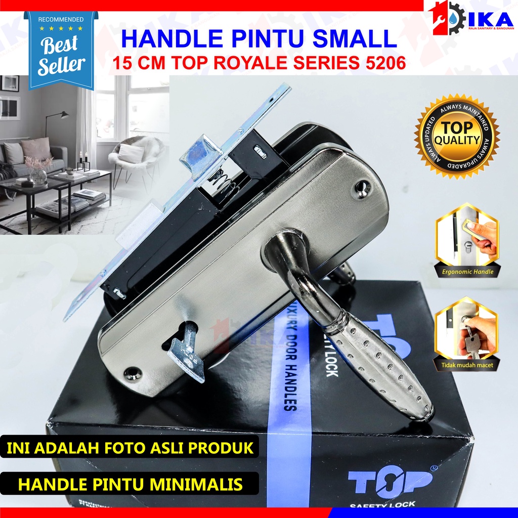 Kunci Pintu Rumah Kecil Kumplit 1 Set | 15cm | Gagang Handle Kunci Pintu Kamar Stainless Termurah / Kunci Pintu Kecil Top Safety Lock 15 cm Komplit Premium Royal