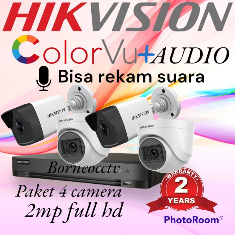 Paket cctv hikvision 4ch 2mp full hd 1080p komplit tgl pasang