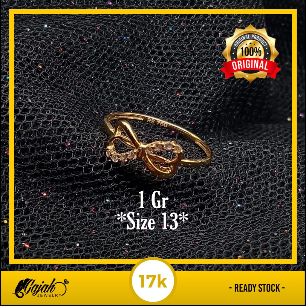 Cincin Emas 17K - 1 Gr Kadar 750 - 4453