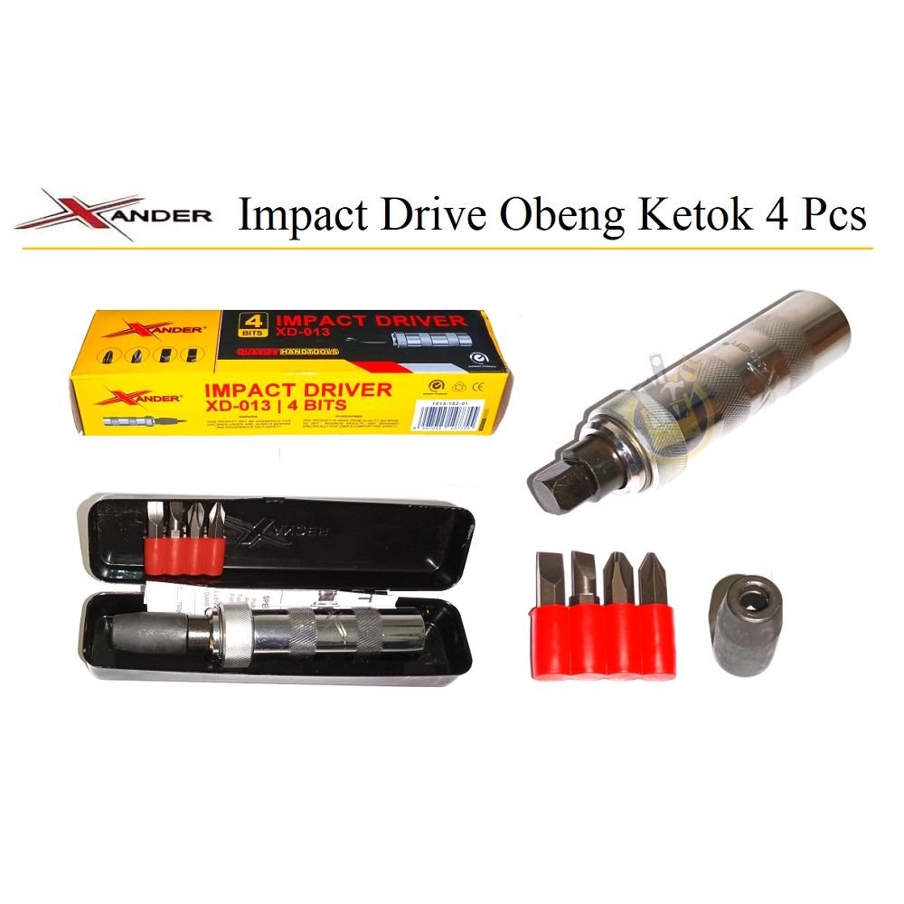 XANDER Obeng Ketok Set 4 pcs  Impact Screwdriver Set 4 pcs 4pcs