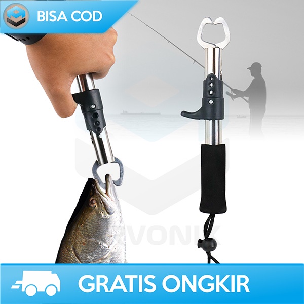 PENJEPIT IKAN FISHING GRIPPER STAINLESS  PERALATAN MANCING BY ILURE