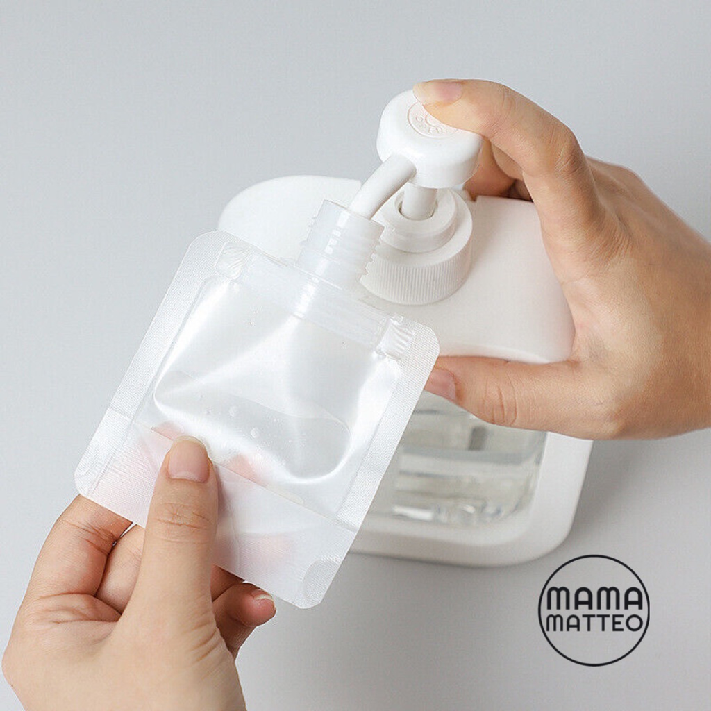 Pouch Cairan Travel Refill / Botol Tempat Wadah Kemasan Kosong Liquid Shampo Sabun Body Lotion Isi Ulang Bahan Plastik 30ml 50ml 100ml