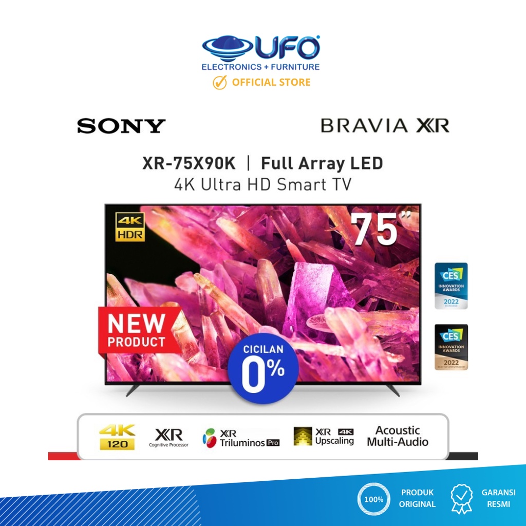 SONY 75 Inch LED 4K HDR Smart Google TV XR75X90K