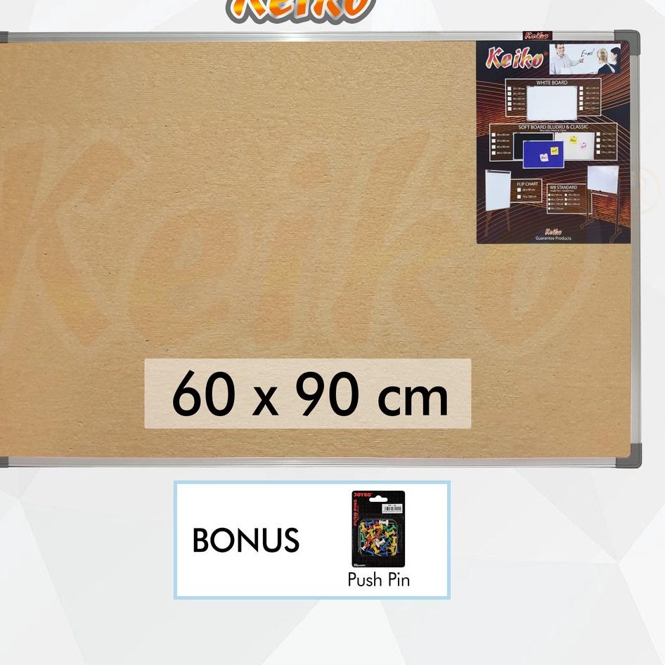 

➵ Softboard / Pin Board / Cork Board / Papan Pengumuman / Mading Gantung Polos Keiko 60 x 90 cm ☞