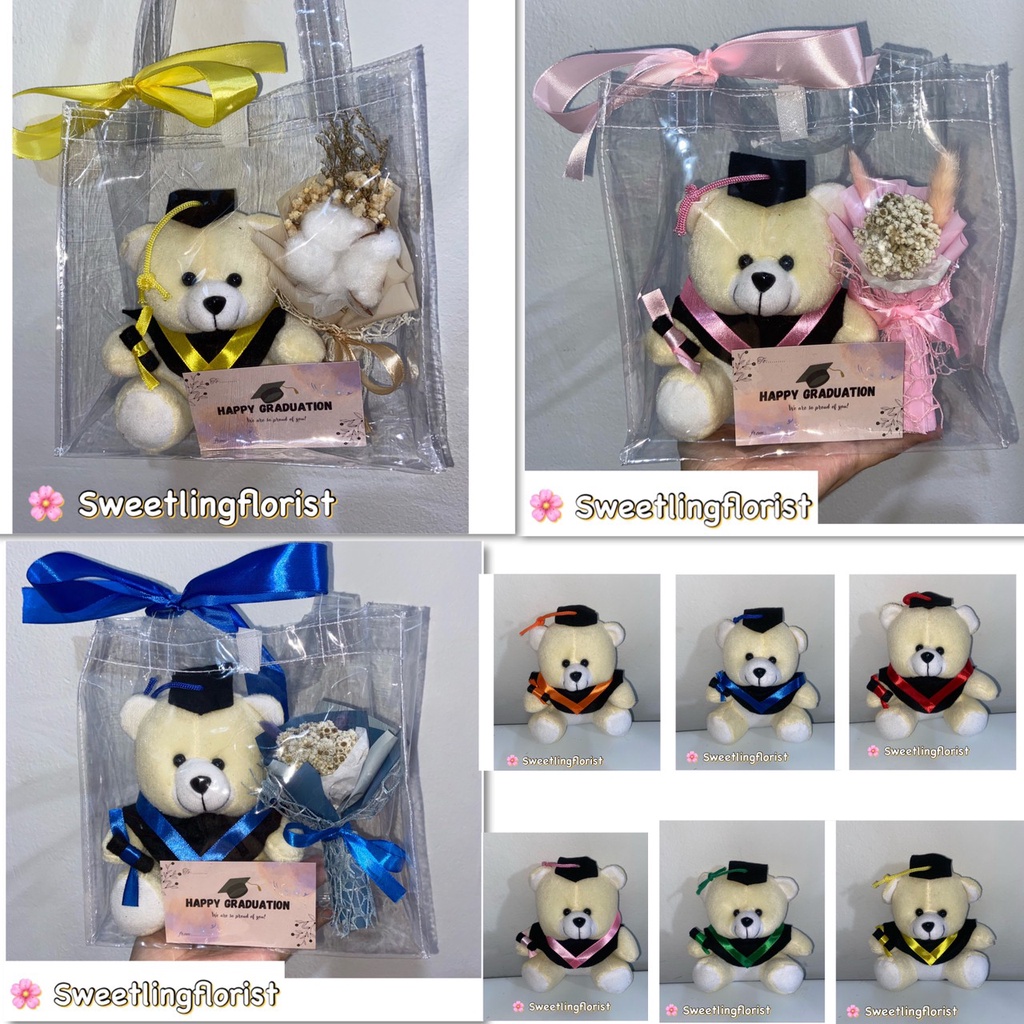 Hadiah Wisuda Bunga Boneka/ Hamper Tas Bunga Boneka/ Kado Wisuda/ Gift Wisuda Boneka/Graduation Gift