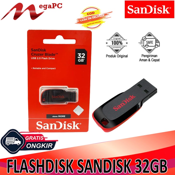 FLASHDISK SANDISK 32GB ORIGINAL CRUZER BLADE