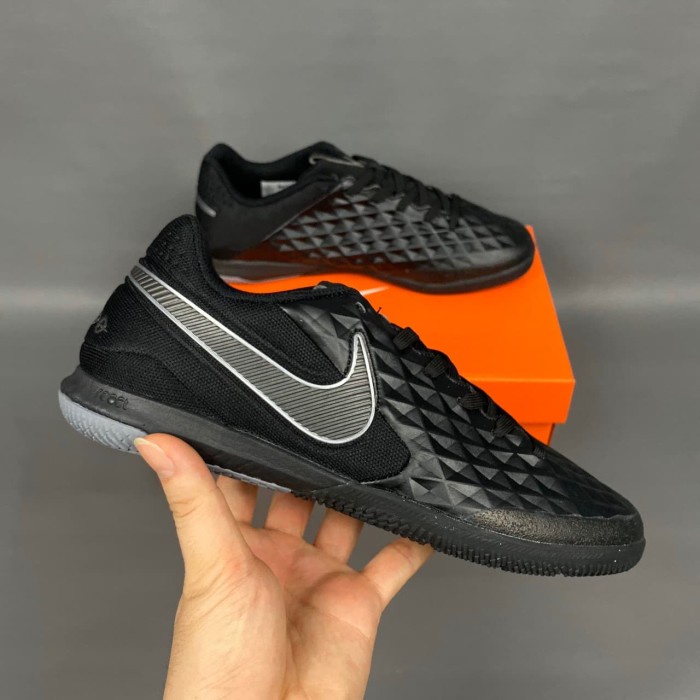 {MentariStore} SEPATU FUTSAL NIKE TIEMPO LUNAR LEGEND VIII PRO FULL BLACK IC Diskon