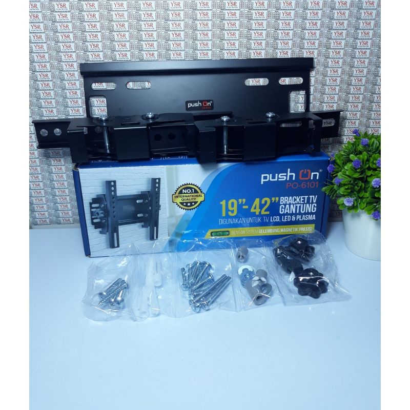 Push On PO-6101 Bracket LCD TV 19&quot;-42&quot; Bracket Gantung TV 19&quot; - 42&quot; Merk Push On PO-6101