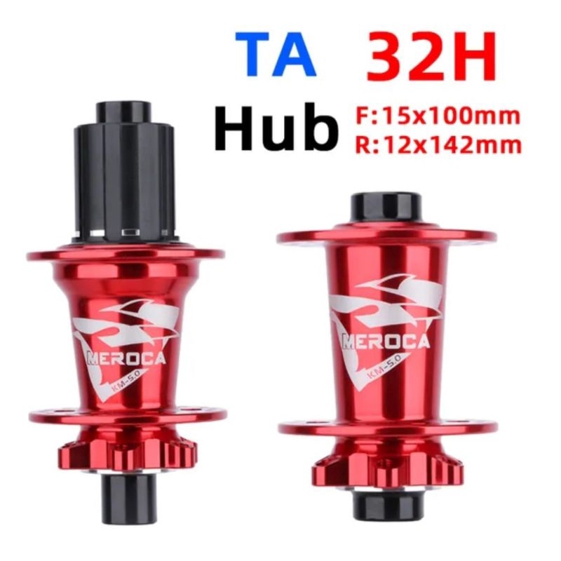 Meroca Hub Freehub TA Thru Axle Hub Sepeda 5+2 Bearing 6 Pawl 32 Hole