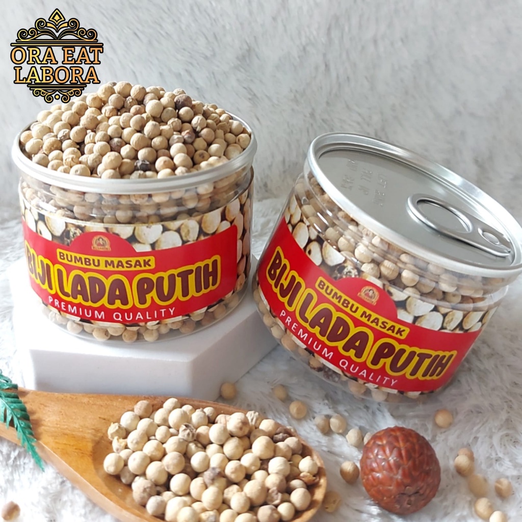 

Can Rempah Biji Lada Putih Asli Bangka Bumbu Dapur Merica Bulat White Pepper Kualitas Premium - Ora Eat Labora