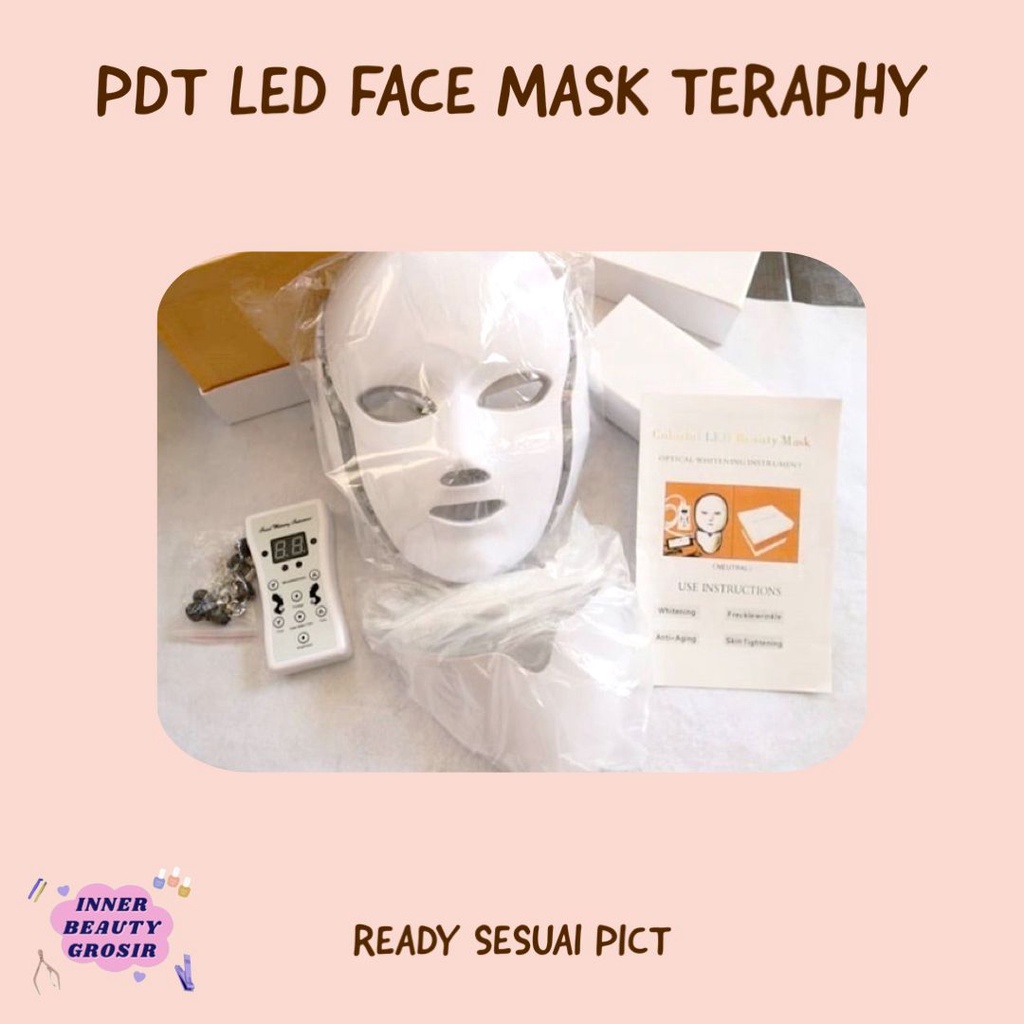PDT LED Face mask theraphy + neck 7 color ready