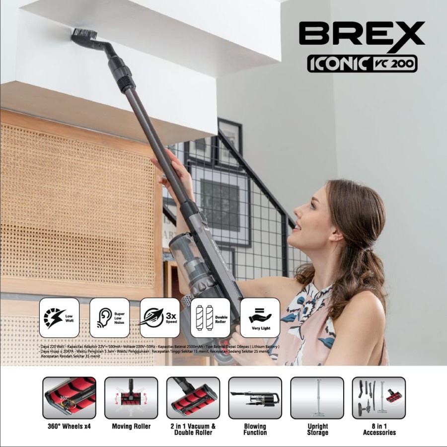 BREX Cordless Vacuum Cleaner 3in1 VC200 Tanpa Kabel