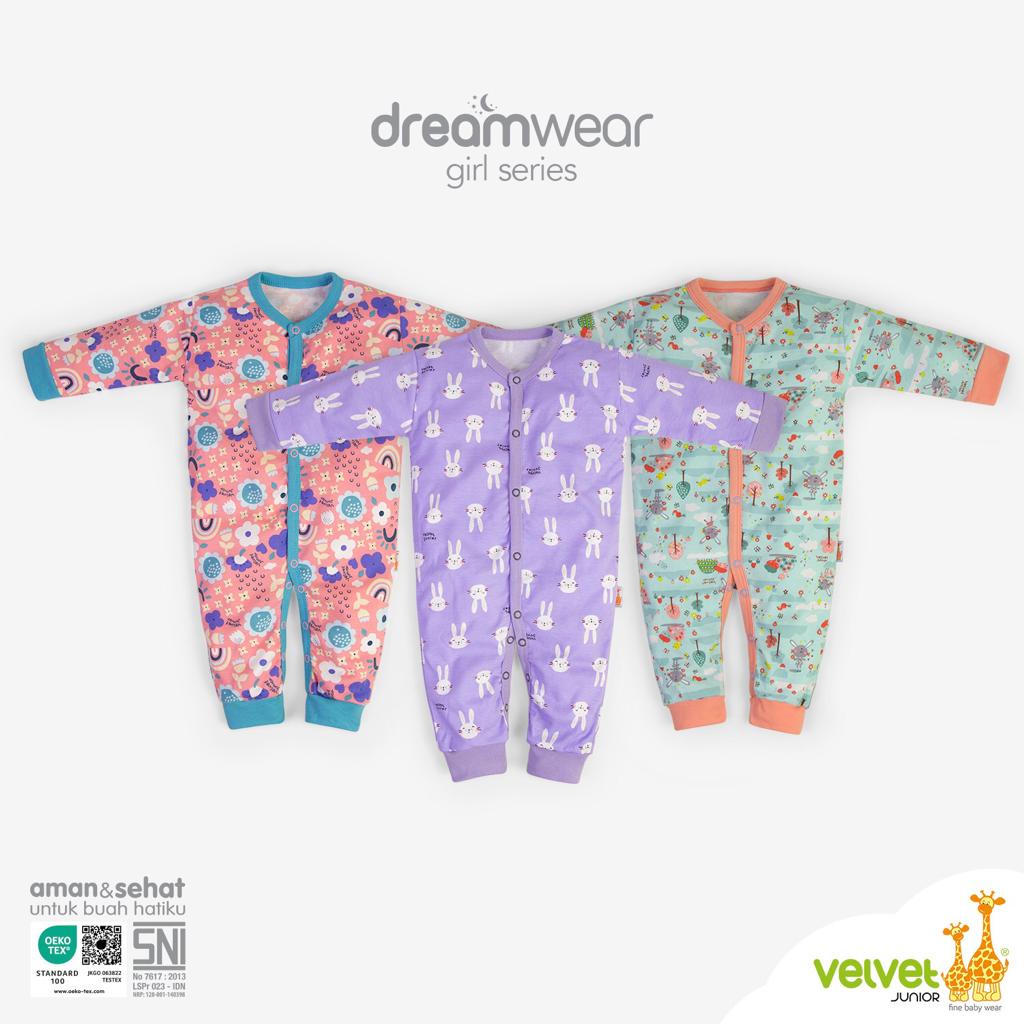 Velvet Junior Dreamwear Open Feet / Velvet Junior Sleepsuit Jumsuit Buka kaki Istana Bayi Official Shop