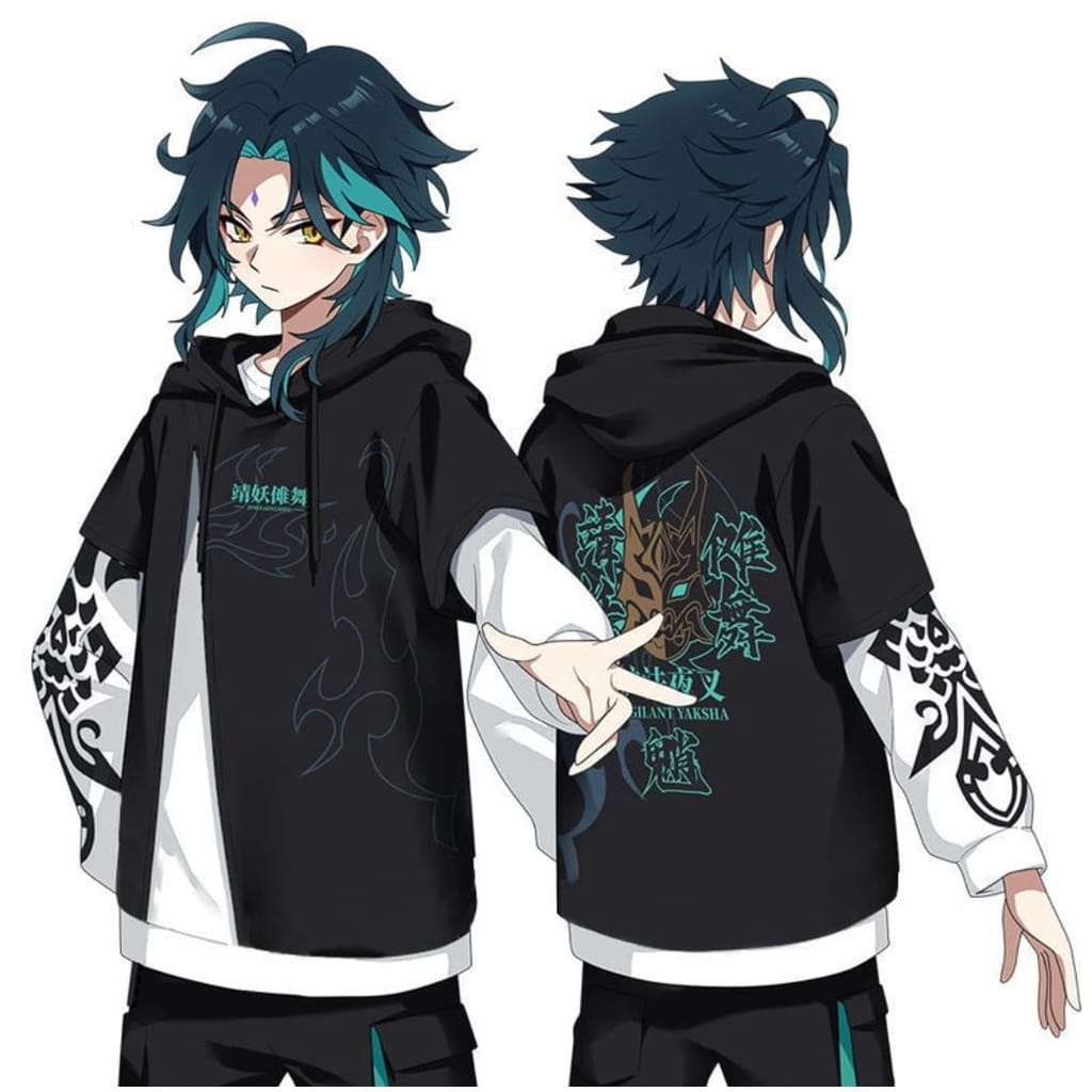 (PDS) HOODIE JAKET XIAO GENSHIN IMPACT BLACK FLAME