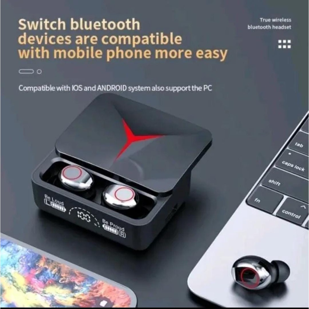 HEADSET BLUETOOTH WIRELESS M90 PRO TWS V5.1 - EARPHONE HEADSET BLUETOOTH WIRELESS