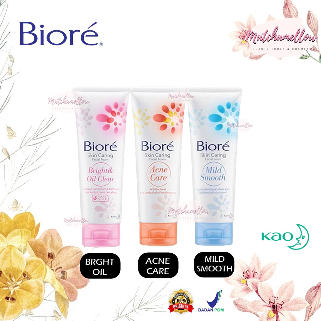 ❄️MATCHA❄️BIORE SKIN CARING FACIAL FOAM - BRIGHT OIL ACNE CARE ORIGINAL BPOM